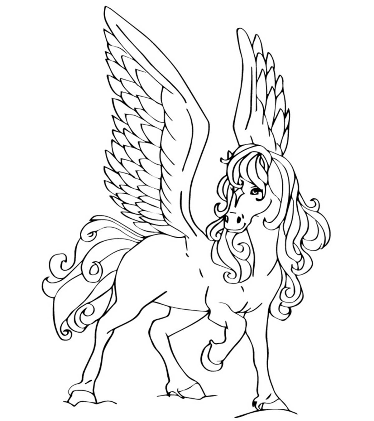 pix Free Coloring Pages Unicorn With Wings unicorn pegasus coloring pages for kids
