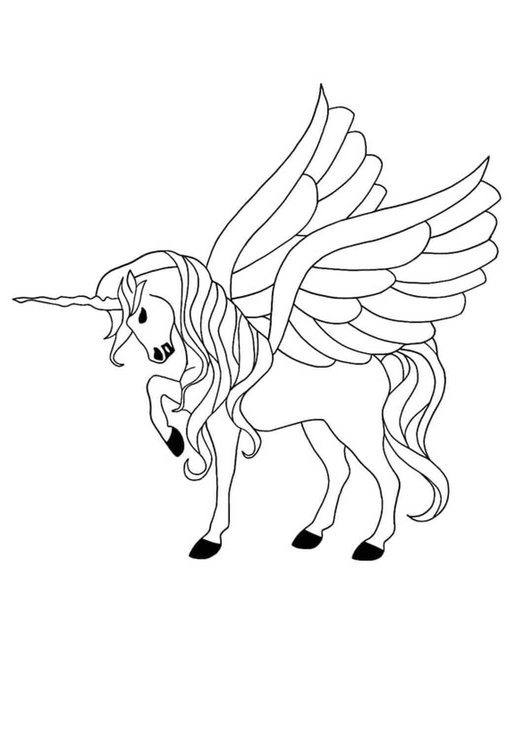 pics Free Coloring Pages Unicorn With Wings get coloring pages