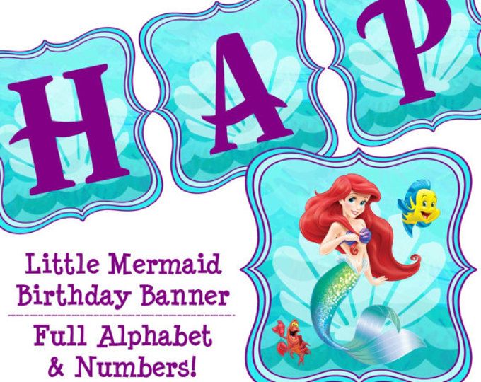 Featured image of post Little Mermaid Happy Birthday Banner Printable