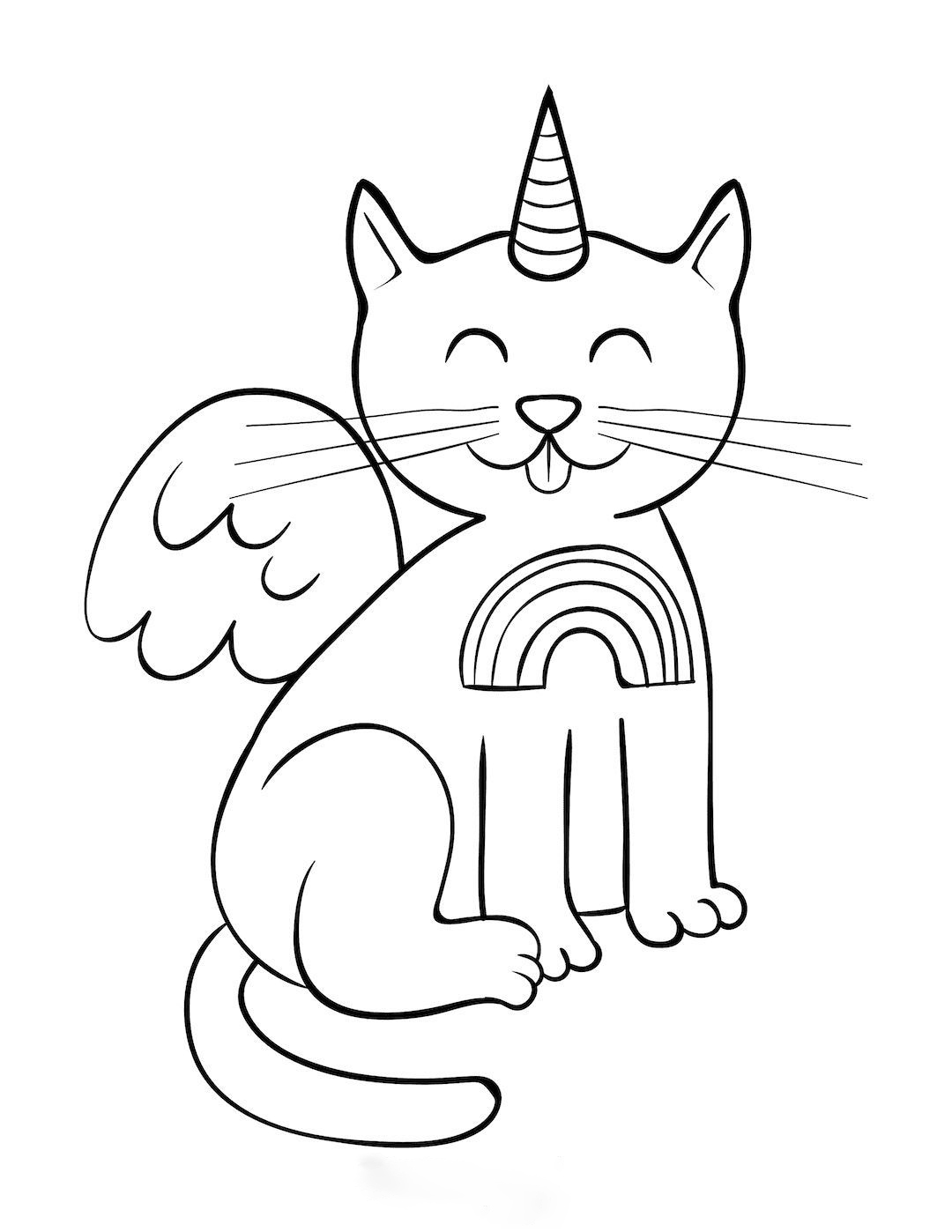 photo Unicorn Cat With Wings Coloring Page getdrawings com
