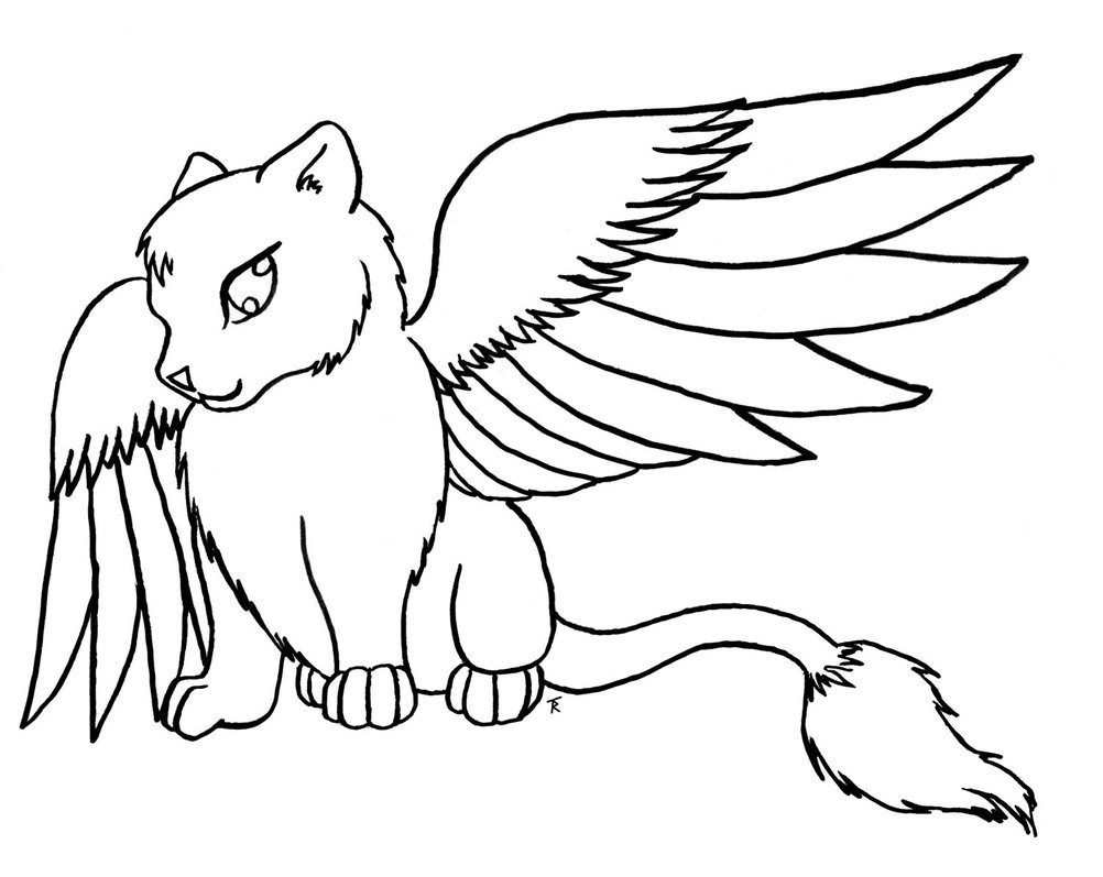 pic Unicorn Cat With Wings Coloring Page unicorn with wings coloring pages